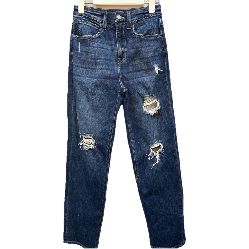 Willow Root Jeans Womens The Dad Jeans Size 26 Distressed/Ripped Straight Leg